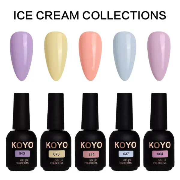 ⁦מארז5 יחידות לק ג'ל KOYO ICECREAM 10 מ"ל⁩ – תמונה ⁦2⁩